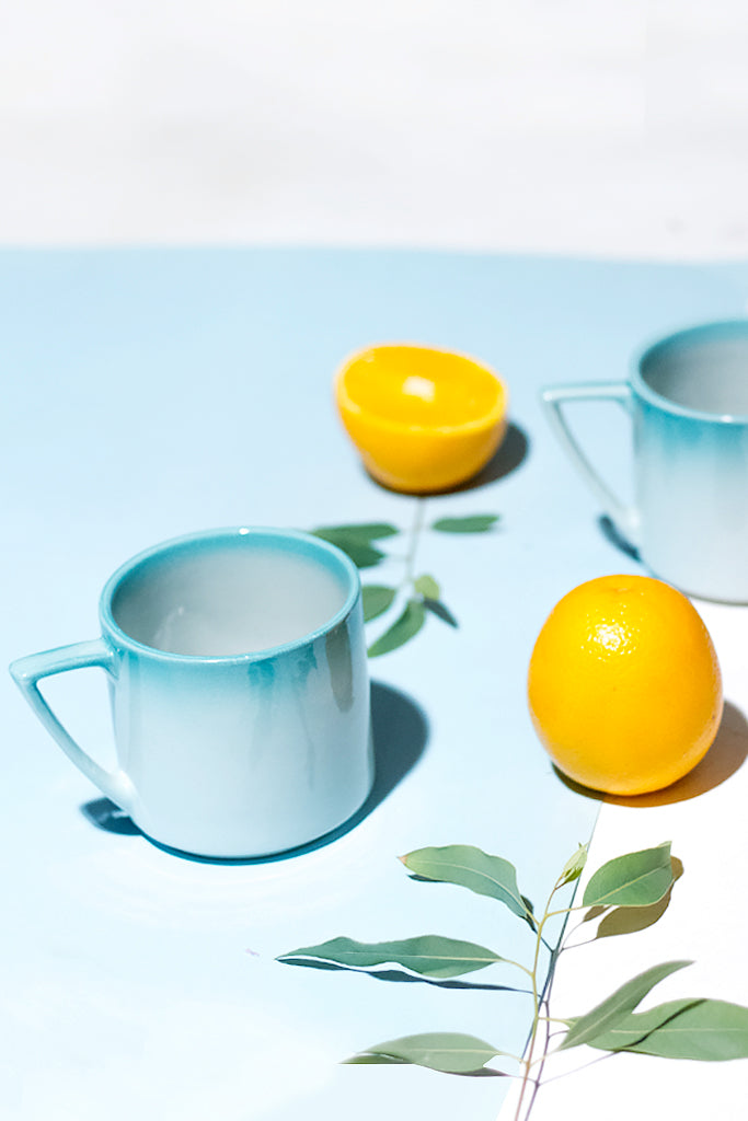 Azure Aqua Cafe Mug - Set of 2