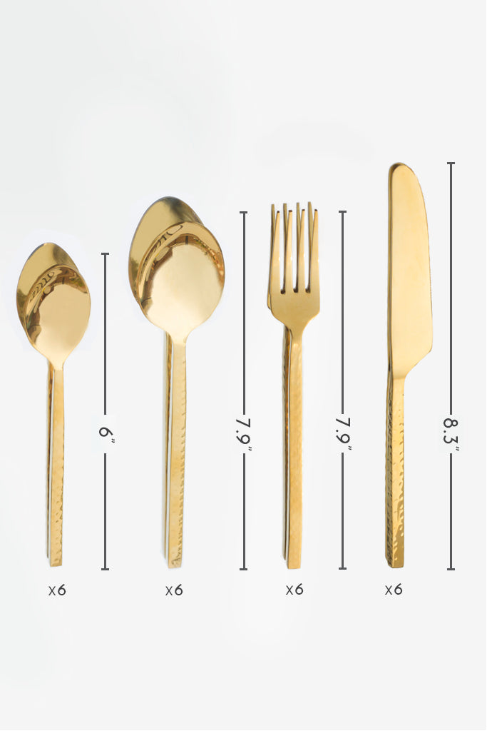 Mogulnama Gold Cutlery Set (24Pc)